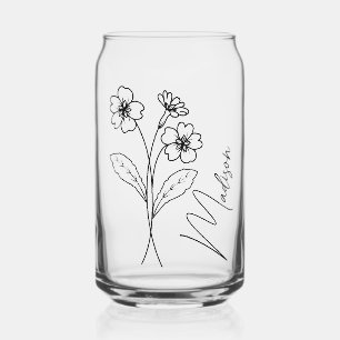  Birth Month Flowers February Primrose Bridesmaid  Can Glass