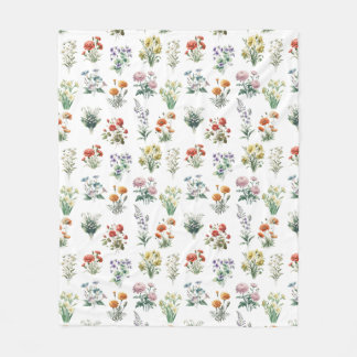 Birth Month Flowers  Fleece Blanket
