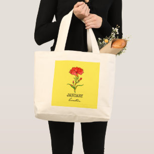 Birth Month January Large Tote Bag