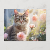 Birth Month June Roses and Cat