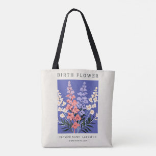 Birth Month Larkspur Tote Bag