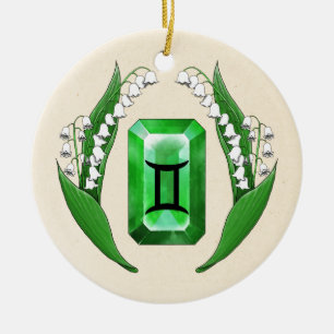 Birth Month May Gemini Ceramic Tree Decoration