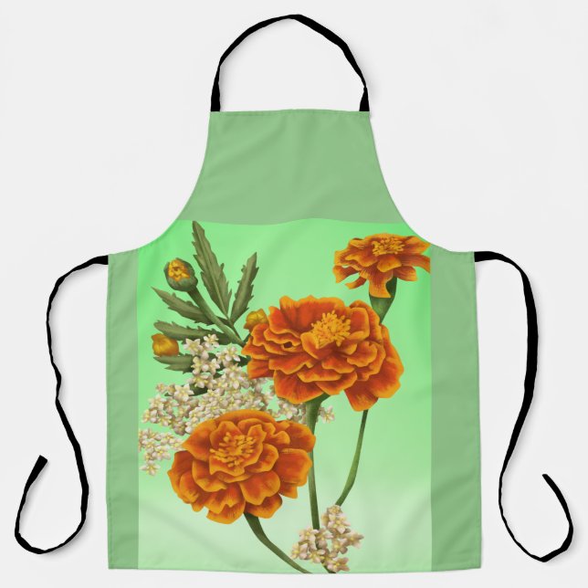 Birth Month October  Marigold All-Over Print Apron (Front)