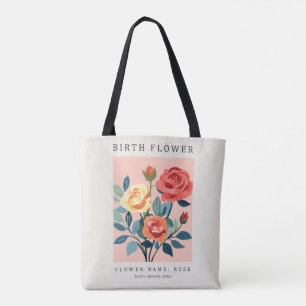 Birth Month Rose Tote Bag
