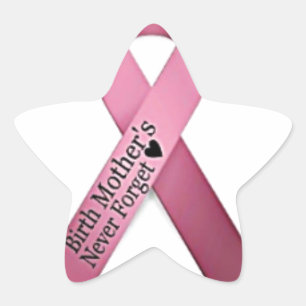 Birth Mother's Day Star Ribbon Star Sticker