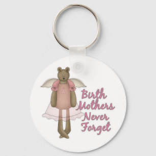 Birth Mothers Never Forget Teddy Bear Design Key Ring