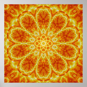 Birth of a Sun Mandala Poster