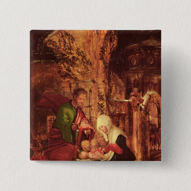 Birth of Christ , c.1520-25, 15 Cm Square Badge (Front)