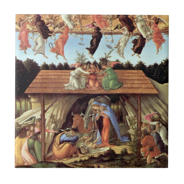 Birth of Christ, Mystical Nativity by Botticelli Tile (Front)