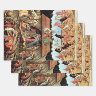Birth of Christ, Mystical Nativity by Botticelli Wrapping Paper Sheet