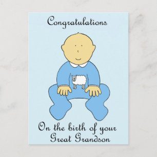 Birth of Great Grandson Congratulations Postcard