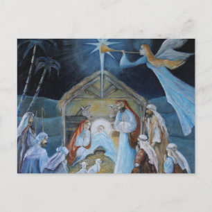 birth of jesus holiday postcard