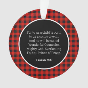 Birth of Jesus Red Gingham Acrylic Ornament
