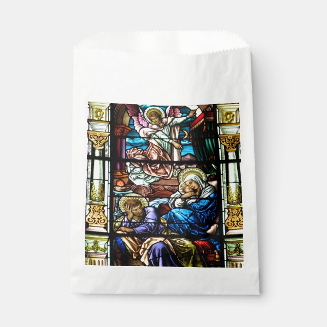 Birth of Jesus Stained Glass Window Favour Bags (Front)