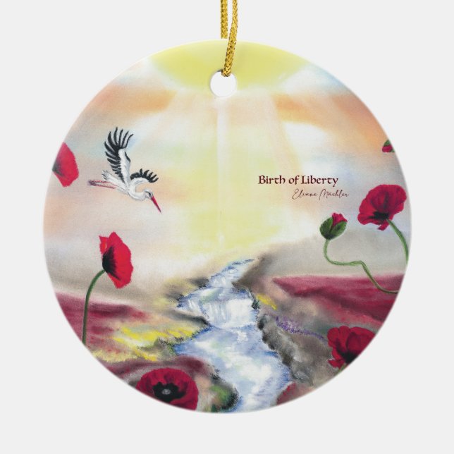 Birth of Liberty Ceramic Tree Decoration (Front)