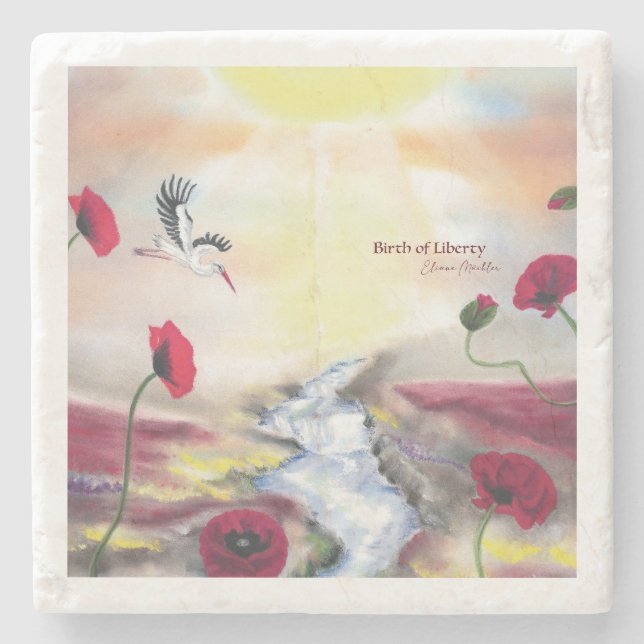 Birth of Liberty Stone Coaster (Front)