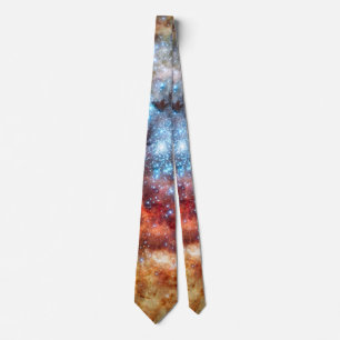 Birth of Stars Cosmic Creation Blue Star Cluster Tie