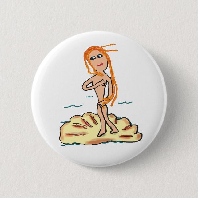 Birth of Venus 6 Cm Round Badge (Front)