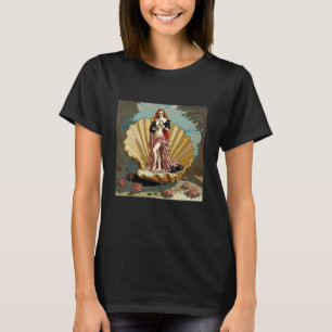 Birth Of Venus And Her Black Cats Funny Art Painti T-Shirt