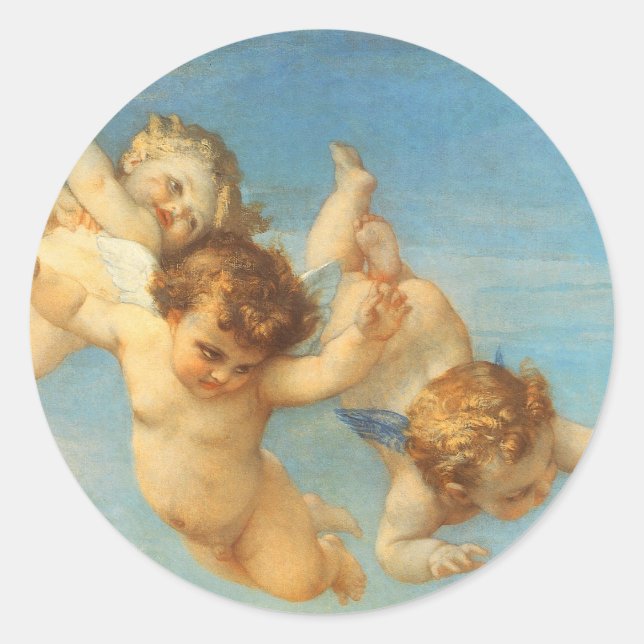 Birth of Venus, Angels detail by Alexandre Cabanel Classic Round Sticker (Front)