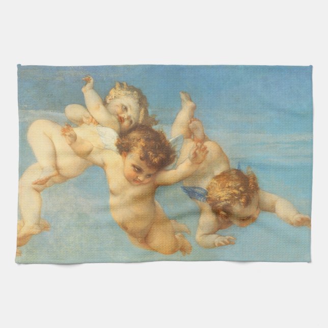 Birth of Venus, Angels detail by Alexandre Cabanel Tea Towel (Horizontal)