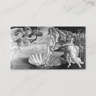 Birth Of Venus - Botticelli - Black And White Business Card