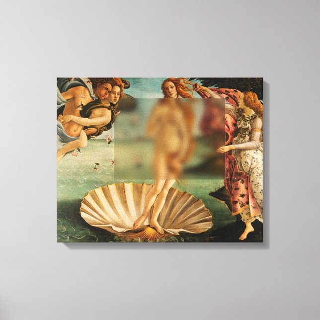 Birth Of Venus Funny Remake with Glass Canvas Print (Front)