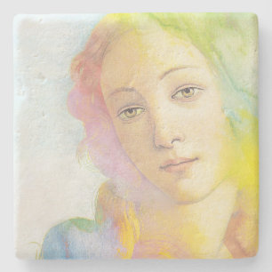 Birth of Venus with Watercolor Hair Stone Coaster