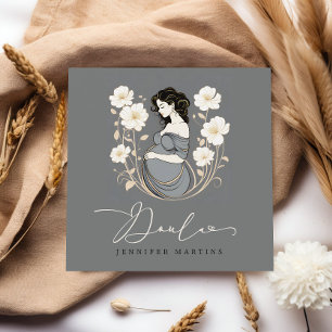 Birth & Postpartum Doula QR Code Square Business Card