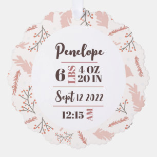 Birth Statistics First Christmas Tree Decoration Card