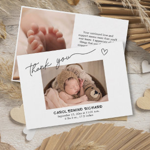 Birth Stats Announcement Baby Shower Photo