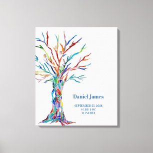 Birth Stats Family Tree  Canvas Print