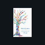 Birth Stats Family Tree  Canvas Print<br><div class="desc">This unique design makes a great keepsake and a very special gift for a newborn.
It is decorated with a rainbow coloured Family Tree on a white background.
You can easily customise it.
Original Mosaic Tree © Michele Davies.</div>