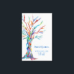Birth Stats Family Tree  Canvas Print<br><div class="desc">This unique design makes a great keepsake and a very special gift for a newborn.
It is decorated with a rainbow coloured Family Tree on a white background.
You can easily customise it.
Original Mosaic Tree © Michele Davies.</div>