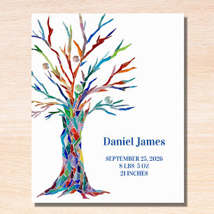 Birth Stats Nursery Tabletop Plaque with Easel