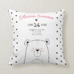 Birth stats Nursery Throw pillow Woodland Forest<br><div class="desc">A wonderful addition to your little one's nursery decor,  or a beuatiful gift for a shower. Personalise with your own information.</div>