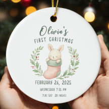 Birth Stats Personalised Baby First Christmas