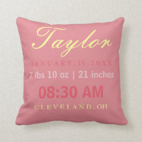 Birth Stats Typography Pink & Yellow