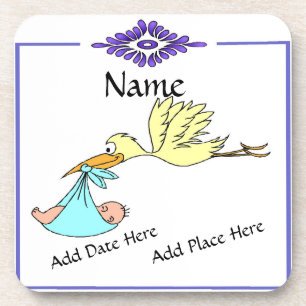 Birth Tile, Dutch Look, Personalise Coaster