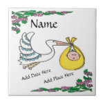 Birth Tile, Dutch Look, Personalise Tile<br><div class="desc">Add Name,  date,  city on this Dutch Look ceramic tile,  personalised gift for baby.</div>