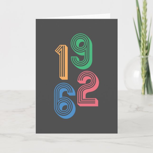 Birth year - 1962 - 60th Birthday Gift Card (Front)