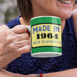 Birth year 1964 60th birthday sixty years old coffee mug<br><div class="desc">This makes a great gift for someones birthday,  and marks a milestone for them. Their year of birth is in a retro looking style and is a fun present for someone to help them celebrate. A beautiful personalised birth year mug.</div>