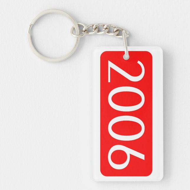 birth year 2006 text birthday number key ring (Front)