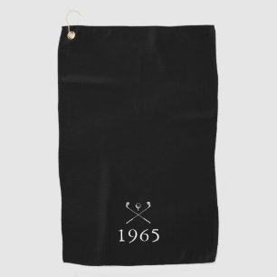 Birth Year Birthday Golf Clubs Black And White Towel