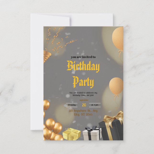 birthady party thank you card (Front)