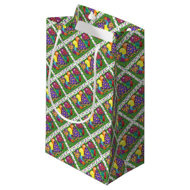 Birthay Party Hats Small Gift Bag (Front Angled)