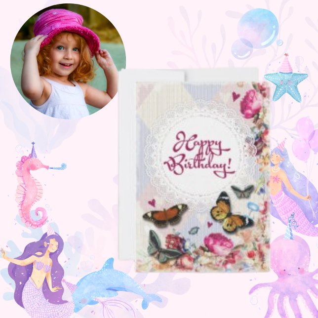 Birthdate Flower Template Modern Birthday Card (Creator Uploaded)