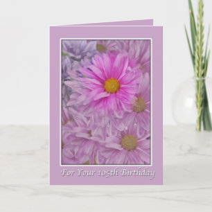 Birthday, 105th, Pink Gerbera Daisies Card