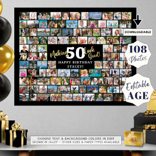 Birthday 108 Photo Collage Making AGE Look Good Poster