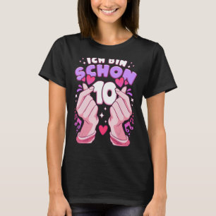 Birthday 10 years, K-pop finger heart, Saranghae,  T-Shirt